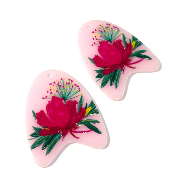 DIJE FORMA FLORES ACRILICO 40X31MM