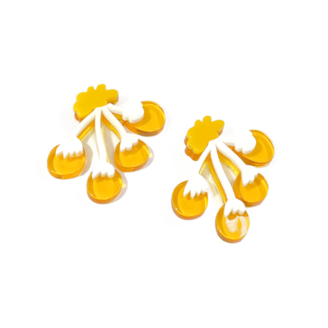 FLOR ACRILICO 40X29MM - NARANJA - SIN AGUJERO