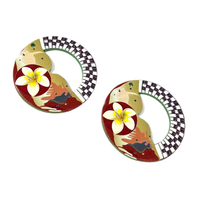 DIJE CIRCULO FLORES ACRILICO 38MM