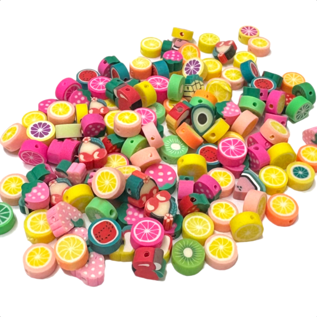 CUENTAS FIMO FRUTAS 9MM - SURTIDAS