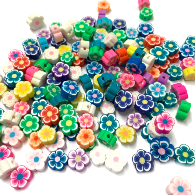 CUENTAS FIMO FLORES 9MM - SURTIDAS