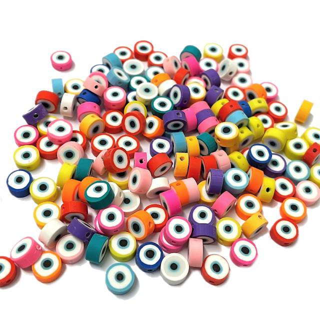 CUENTAS FIMO OJO TURCO 9MM -SURTIDAS