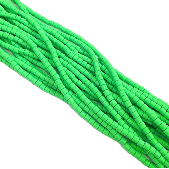 CUENTAS FIMO TUBITOS 6X6MM - VERDE FLUO
