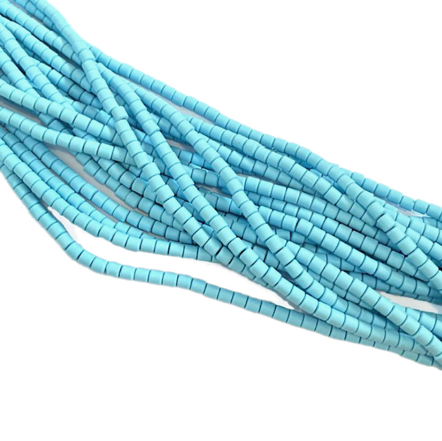 CUENTAS FIMO TUBITOS 6X6MM - CELESTE