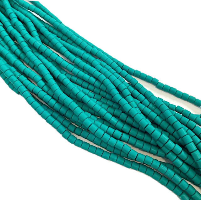 CUENTAS FIMO TUBITOS 6X6MM - TURQUESA