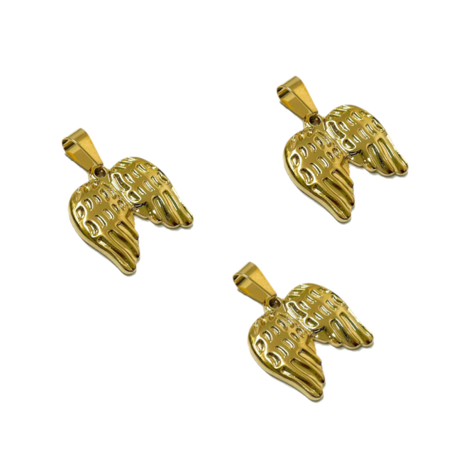 DIJE ALAS 21X24MM - ACERO DORADO