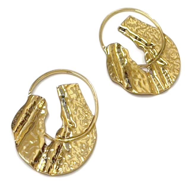 DIJE CIRCULO FORMA 45X36MM - ACERO DORADO