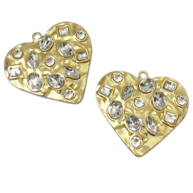 DIJE CORAZON 38X40MM - ACERO DORADO