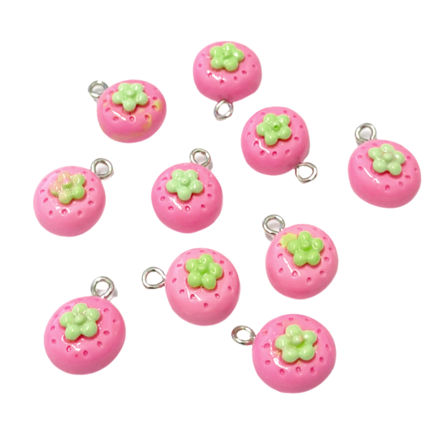 DIJE FRUTA FLOR ROSADA 13X12MM