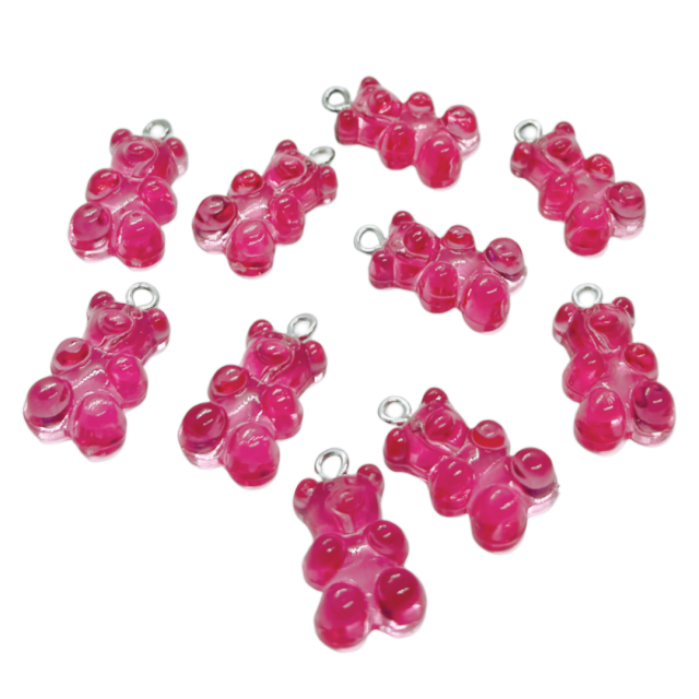 DIJE ANIMAL OSOS 18X12MM - ROSADO