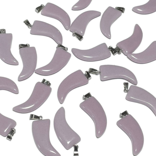 DIJE DE PIEDRA COLMILLO 33X15CM - LILA (TEÑIDA)