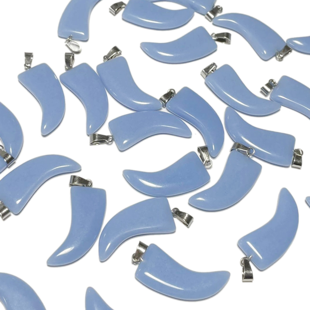 DIJE DE PIEDRA COLMILLO 33X15CM - LAVANDA (TEÑIDA)