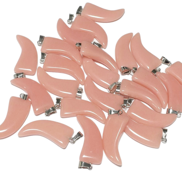 DIJE DE PIEDRA COLMILLO 33X15CM - SALMON (TEÑIDA)