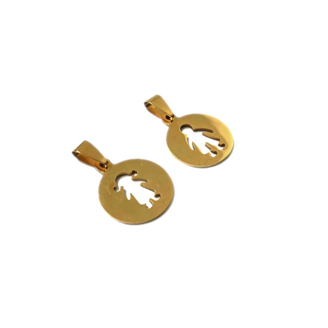 DIJE NENA-NENE 8MM - ACERO DORADO