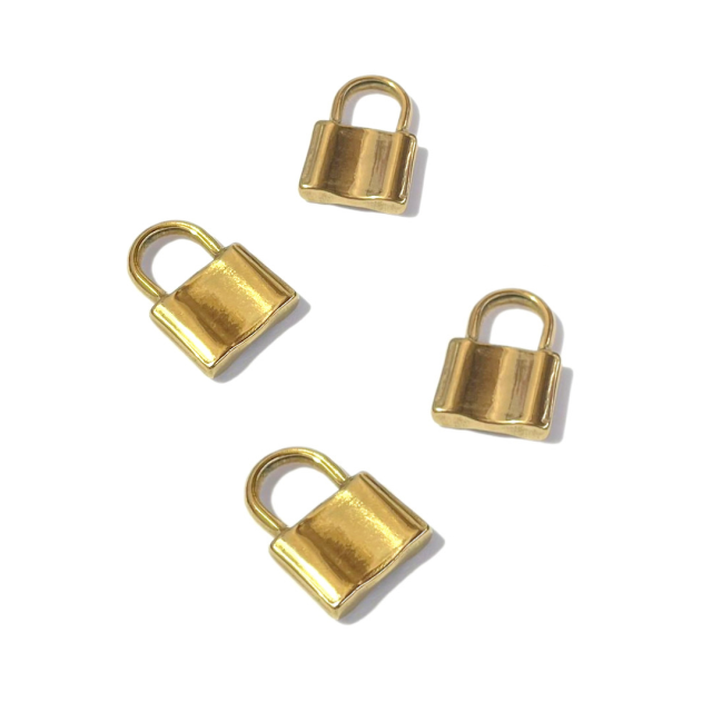 DIJE CANDADO 23X16MM - ACERO DORADO