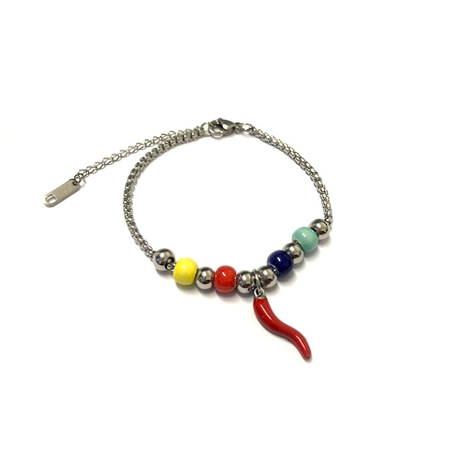 PULSERA PIMIENTO 18CM + 5CM CADENA ALARGUE L2 - ACERO