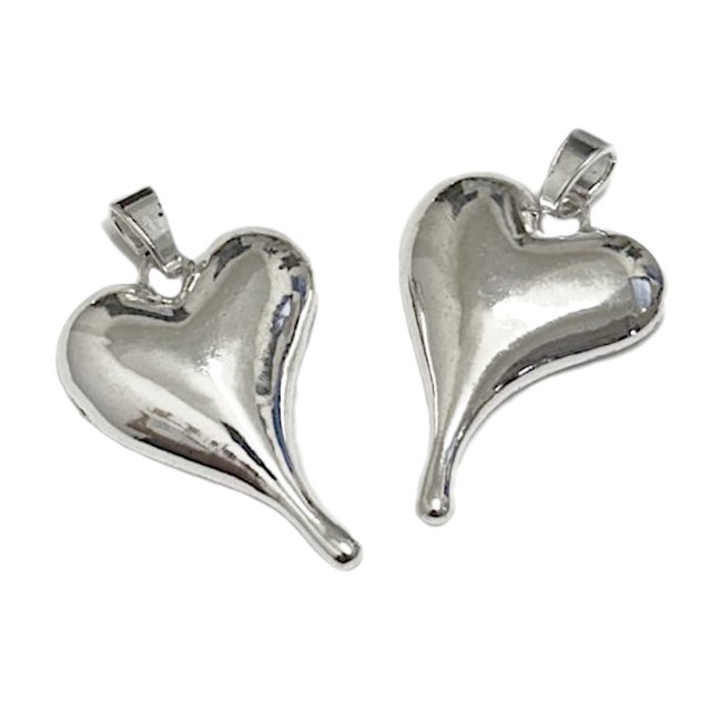DIJE CORAZON 56X42MM - NIQUEL