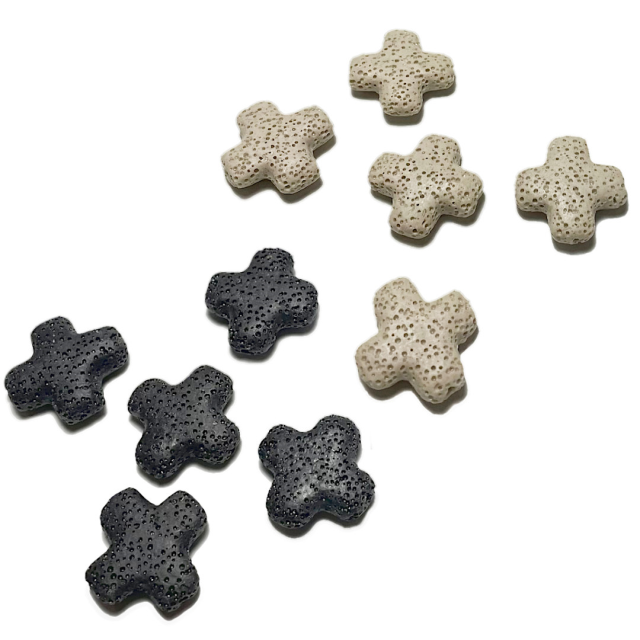 CRUZ DE PIEDRA 25MM - LAVA