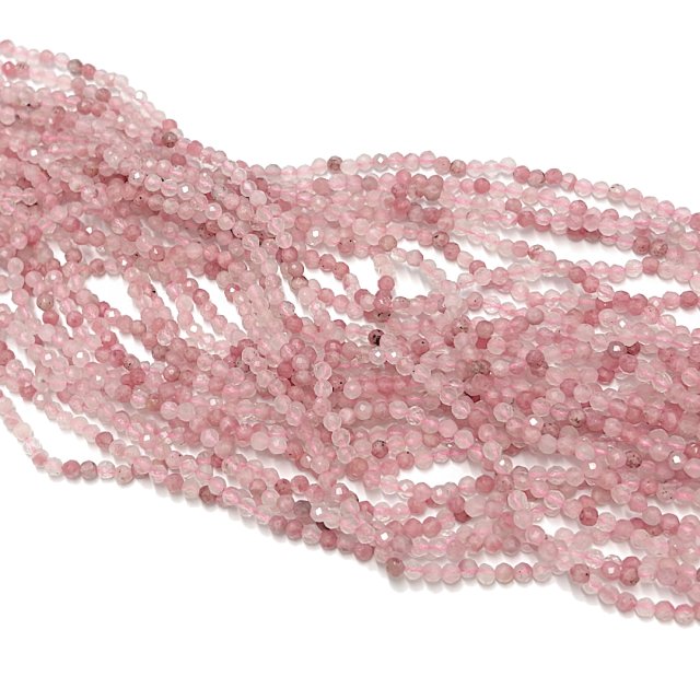 PIEDRAS BOLITAS 4MM FACETADAS - RODONITA SAKURA O FLOR DE CEREZO