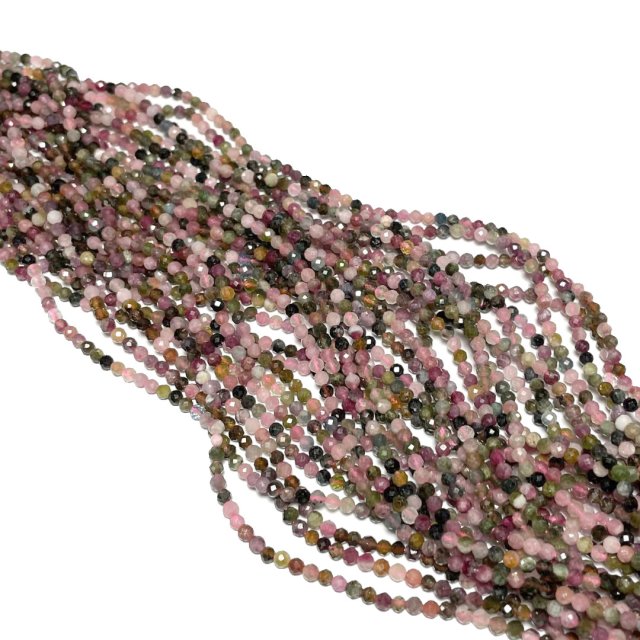 PIEDRAS BOLITAS 3MM FACETADAS - TURMALINA MIX