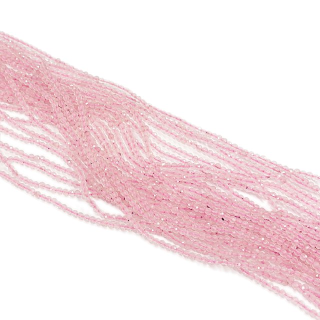 PIEDRAS BOLITAS 3MM FACETADAS - CUARZO ROSA