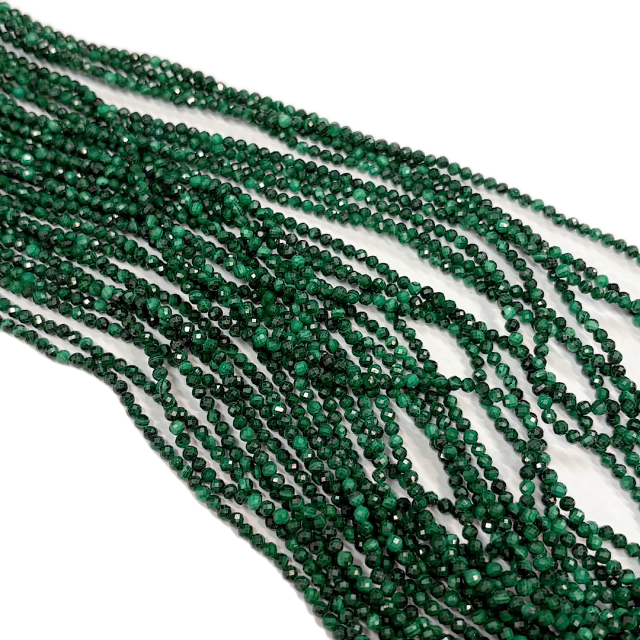 PIEDRAS BOLITAS 3MM FACETADAS - MALAQUITA