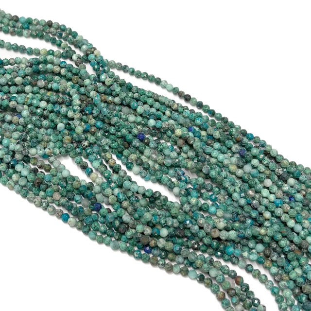 PIEDRAS BOLITAS 3MM FACETADAS - CRISOCOLA Y LAPISLAZULI