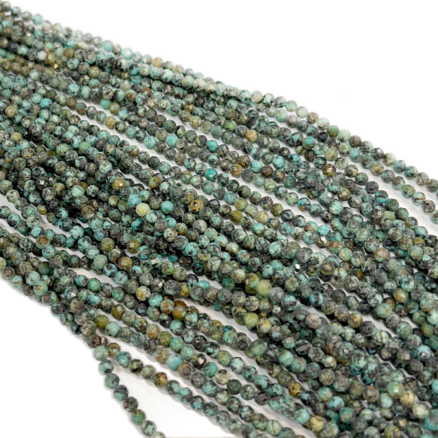 PIEDRAS BOLITAS 3MM FACETADAS - TURQUESA AFRICANA