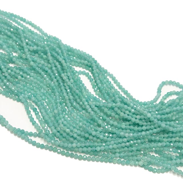 PIEDRAS BOLITAS 3MM FACETADAS - AMAZONITA A
