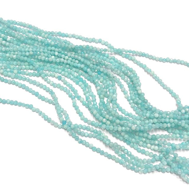 PIEDRAS BOLITAS 3MM FACETADAS - AMAZONITA AB