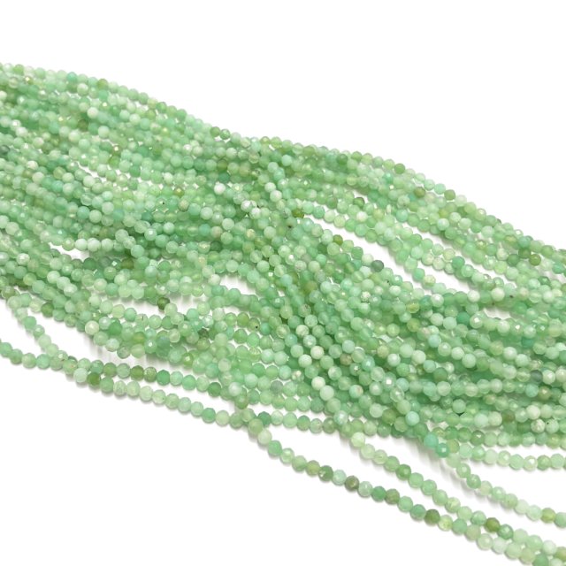 PIEDRAS BOLITAS 3MM FACETADAS - CRISOPRASA