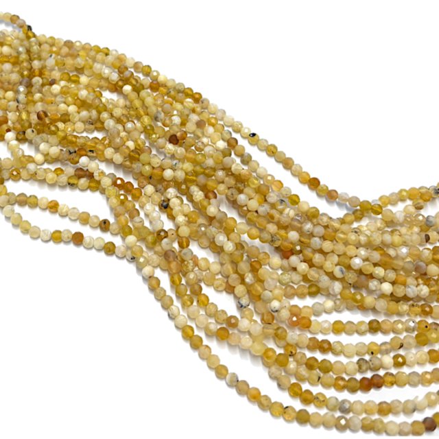 PIEDRAS BOLITAS 3MM FACETADAS - OPALO AMARILLO