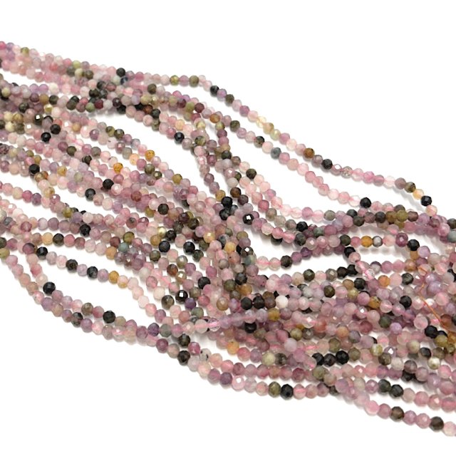 PIEDRAS BOLITAS 3MM FACETADAS - TURMALINA SANDIA
