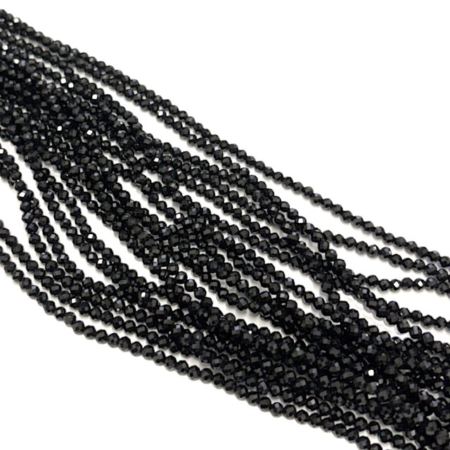 PIEDRAS BOLITAS 3MM FACETADAS - TURMALINA NEGRA