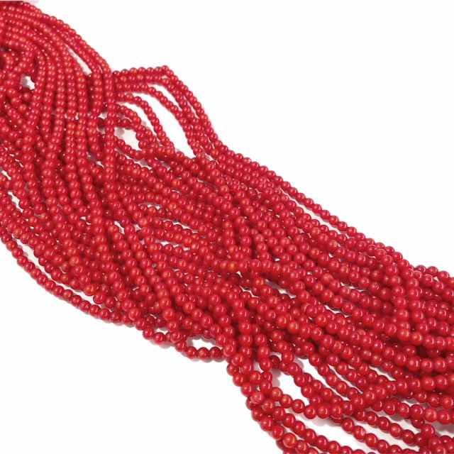 PIEDRAS BOLITAS 4MM - CORAL  (COLOR REALZADO CON TINTA)