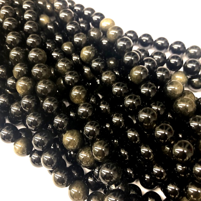 PIEDRAS BOLITAS 10MM - OBSIDIANA DORADA