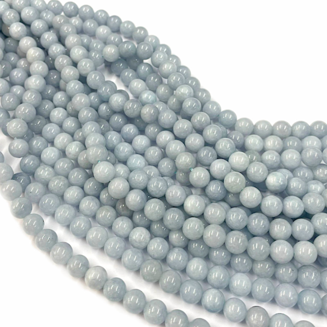 PIEDRAS BOLITAS 10MM - CUARZO AZUL (COLOR REALZADO CON TINTA)