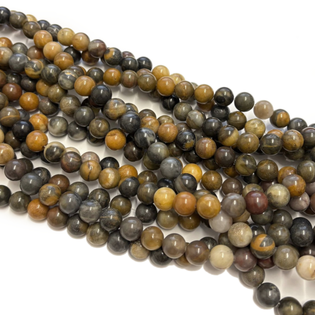PIEDRAS BOLITAS 10MM - JASPE MADERA