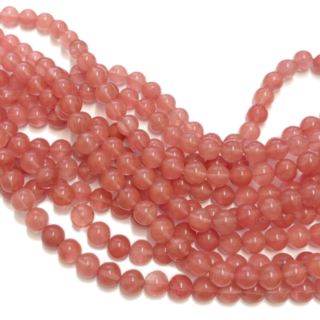 PIEDRAS BOLITAS 10MM - CUARZO CHERRY