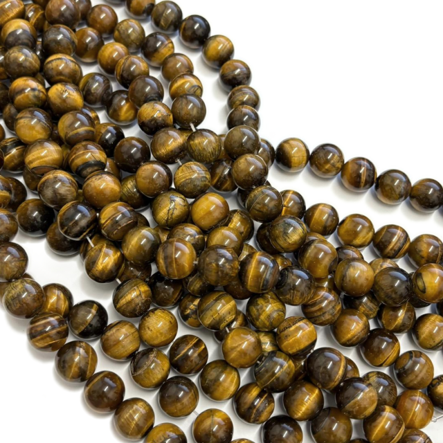 PIEDRAS BOLITAS 14MM - OJO DE TIGRE