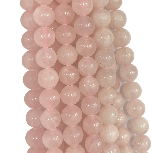 PIEDRAS BOLITAS 14MM - CUARZO ROSA (COLOR REALZADO CON TINTA)