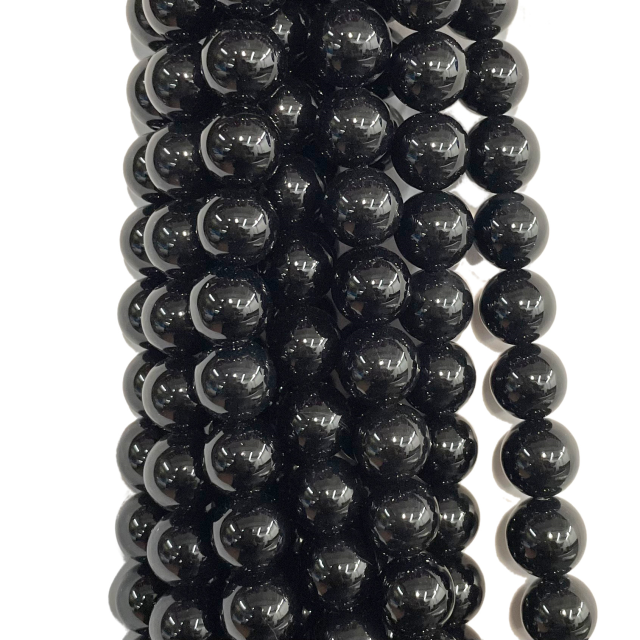 PIEDRAS BOLITAS 14MM - AGATA NEGRA