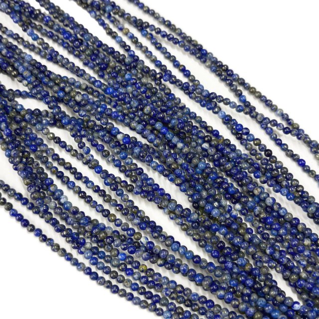 PIEDRAS BOLITAS 3MM - LAPISLAZULI (COLOR REALZADO CON TINTA)