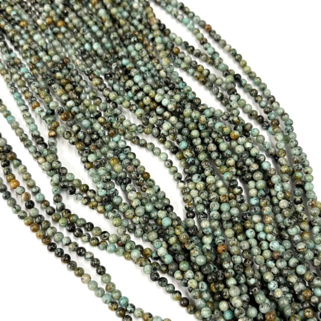 PIEDRAS BOLITAS 3MM - TURQUESA AFRICANA