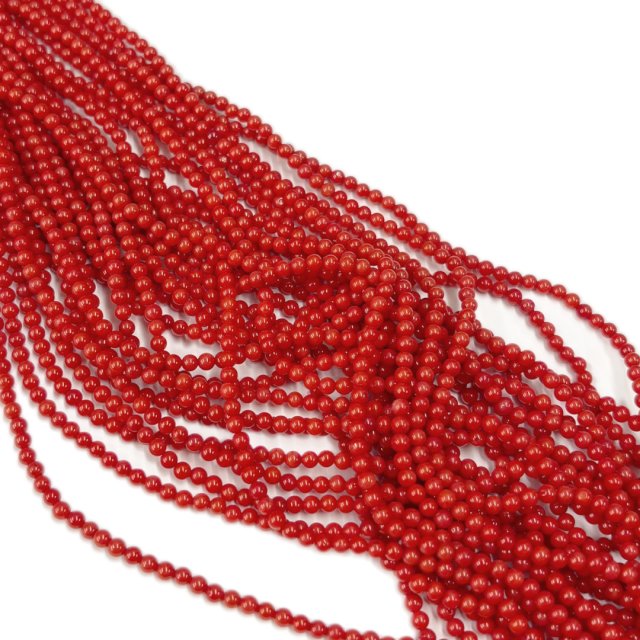 PIEDRAS BOLITAS 3MM - CORAL (COLOR REALZADO CON TINTA)