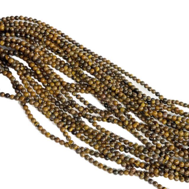PIEDRAS BOLITAS 4MM - OJO DE TIGRE