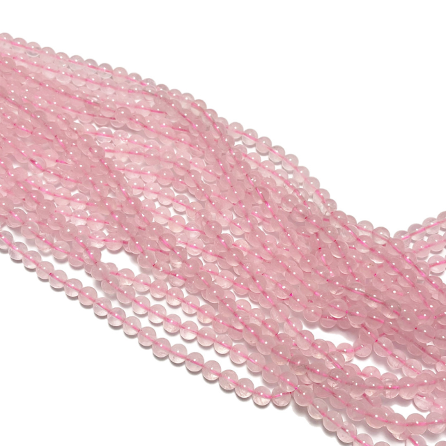 PIEDRAS BOLITAS 4MM - CUARZO ROSA (COLOR REALZADO CON TINTA)