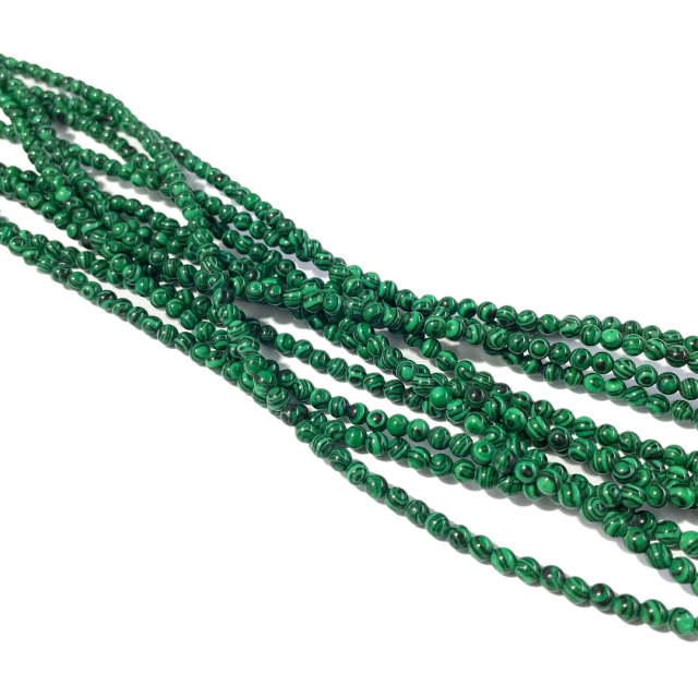 PIEDRAS BOLITAS 4MM - MALAQUITA IMITACION
