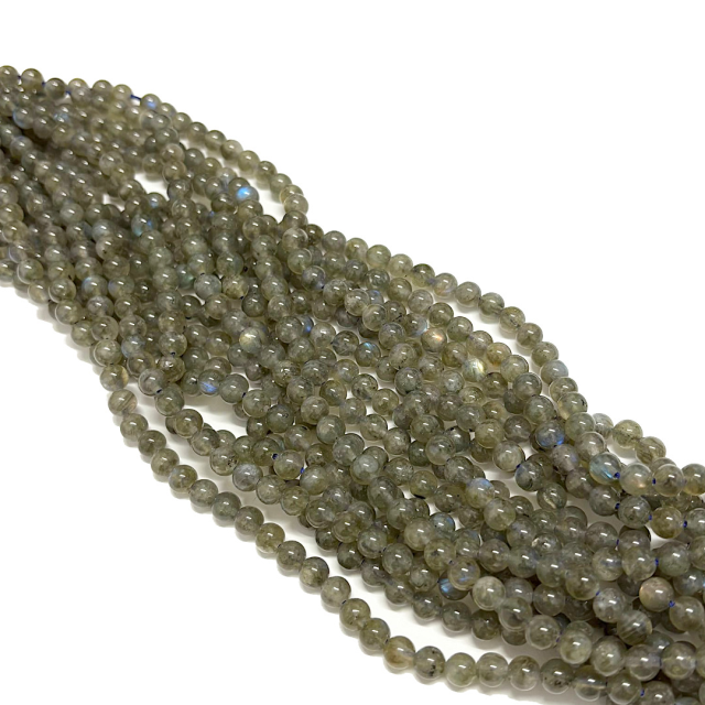 PIEDRAS BOLITAS 6MM - LABRADORITA VERDE