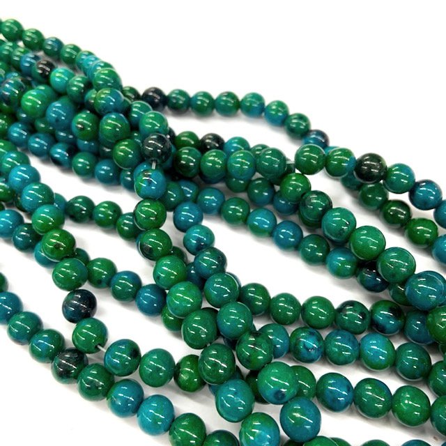 PIEDRAS BOLITAS 6MM - CRISOCOLA (IMITACION)